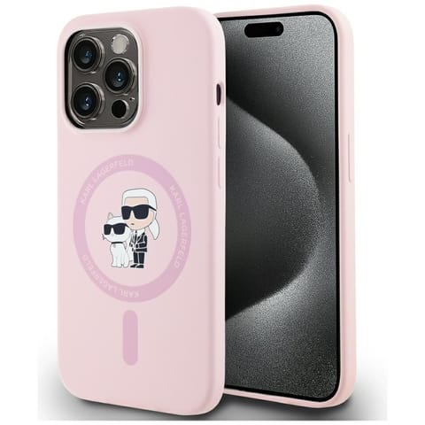 ⁨Etui Karl Lagerfeld Silicone             Karl&Choupette MagSafe do iPhone 14 Pro różowy⁩ w sklepie Wasserman.eu