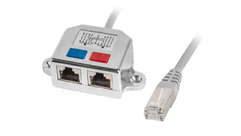 ⁨Adapter - rozdzielacz LAN RJ45 - 2xRJ45 FTP /2 urządzenia na 1 kablu/ AD-0026-S⁩ w sklepie Wasserman.eu