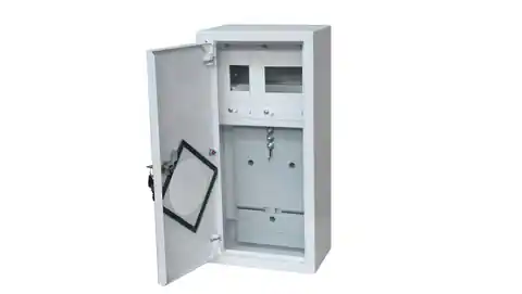 ⁨Counter switchgear metal 1x1F for electronic meter + 6 safety lock window RAL 9003A-RZ9E⁩ at Wasserman.eu