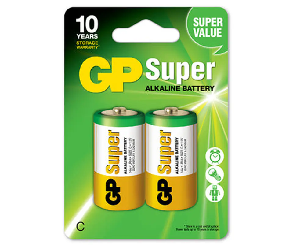 ⁨BATERIA SUPER ALKALINE LR14 C 1.5V 2 SZTUKI⁩ w sklepie Wasserman.eu