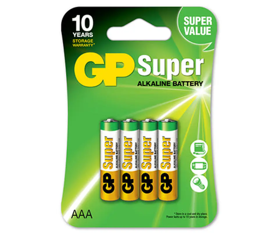 ⁨SUPER ALKALINE AAA BATTERY 1.5V 4PCS⁩ at Wasserman.eu