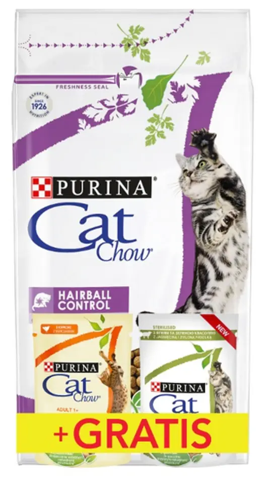⁨Purina Cat Chow Special Care Hairball Control 1,5kg + saszetki 2x85g gratis⁩ w sklepie Wasserman.eu