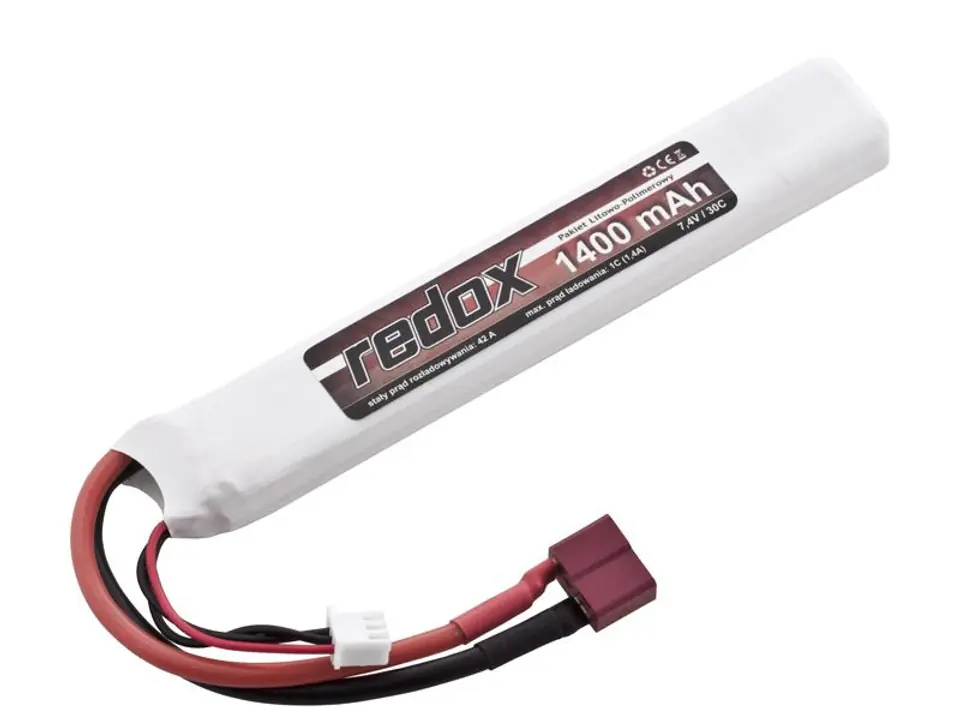 ⁨Pakiet Redox ASG 1400 mAh 7,4V 30C (scalony) LiPo⁩ w sklepie Wasserman.eu