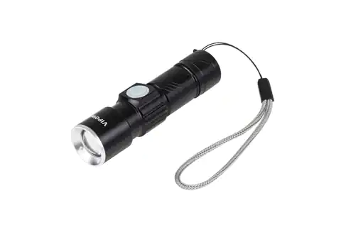 ⁨Aluminum flashlight 3W (ZOOM, USB plug)⁩ at Wasserman.eu
