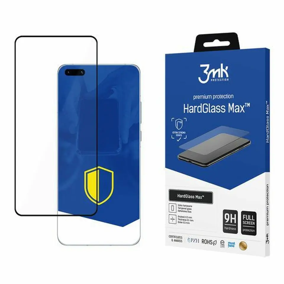 ⁨3MK HardGlass Max Huawei P40 Pro czarny/black, FullScreen Glass⁩ w sklepie Wasserman.eu