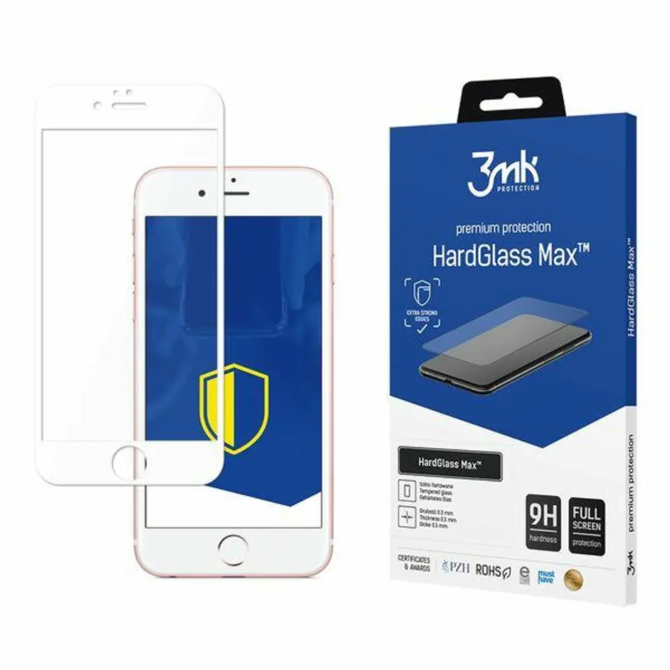 ⁨3MK HardGlass Max iPhone 6 Plus biały white, FullScreen Glass⁩ w sklepie Wasserman.eu