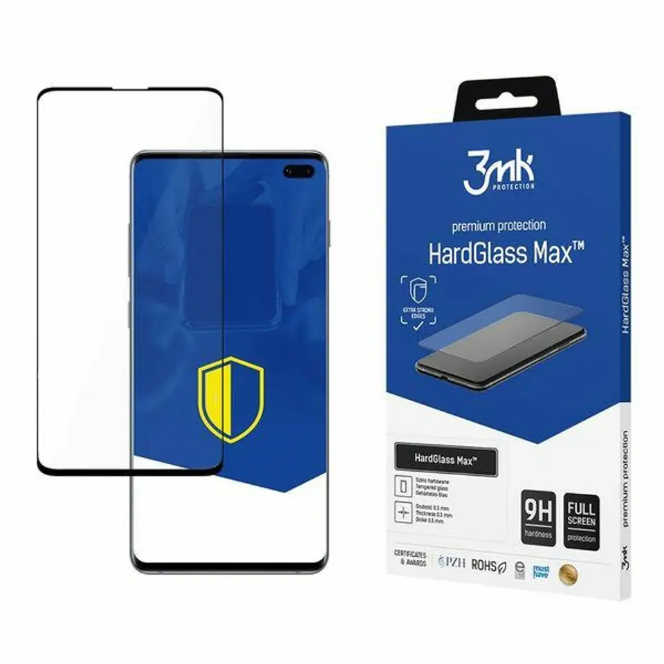 ⁨3MK HardGlass Max New Sam G975 S10 Plus czarny/black, FullScreen Glass Sensor-Dot⁩ w sklepie Wasserman.eu