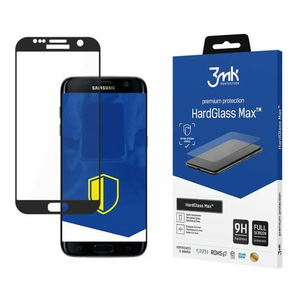 ⁨3MK HardGlass Max Sam G935 S7 Edge black/black, FullScreen Glass⁩ at Wasserman.eu