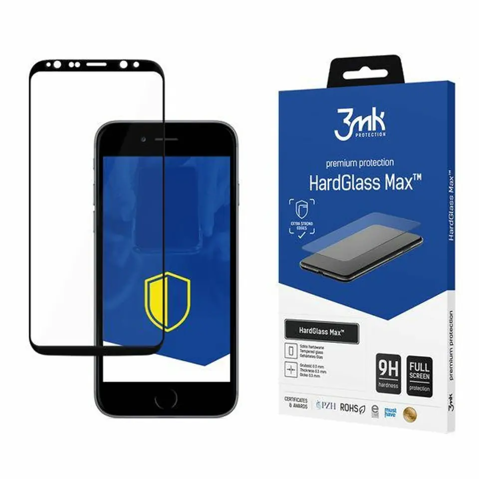 ⁨3MK HardGlass Max Sam G955 S8 Plus black/black, FullScreen Glass⁩ at Wasserman.eu