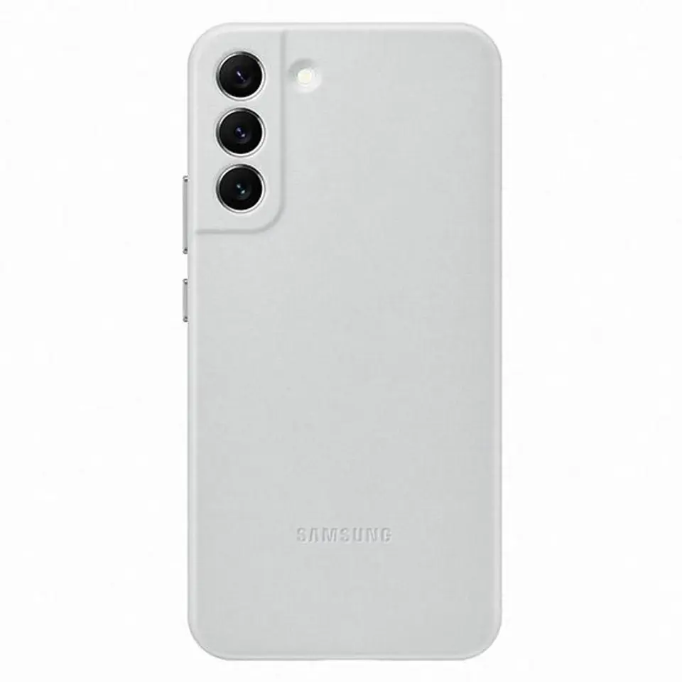 ⁨Etui Samsung EF-VS906LJ S22+ S906 jasnoszary/light gray Leather Cover⁩ w sklepie Wasserman.eu