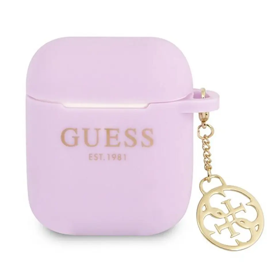 ⁨Guess 4G Charms Silicone Case  - Etui AirPods (Purple)⁩ w sklepie Wasserman.eu