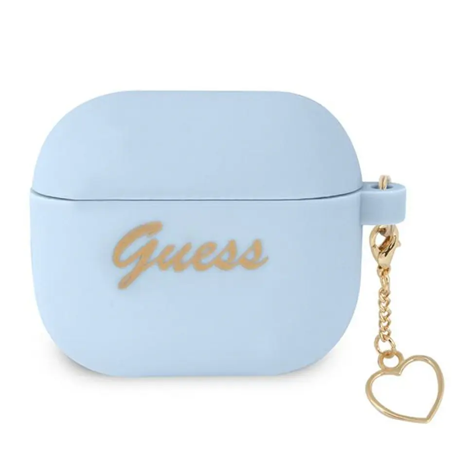 ⁨Guess GUA3LSCHSB AirPods 3 cover blue/blue Silicone Charm Heart Collection⁩ at Wasserman.eu