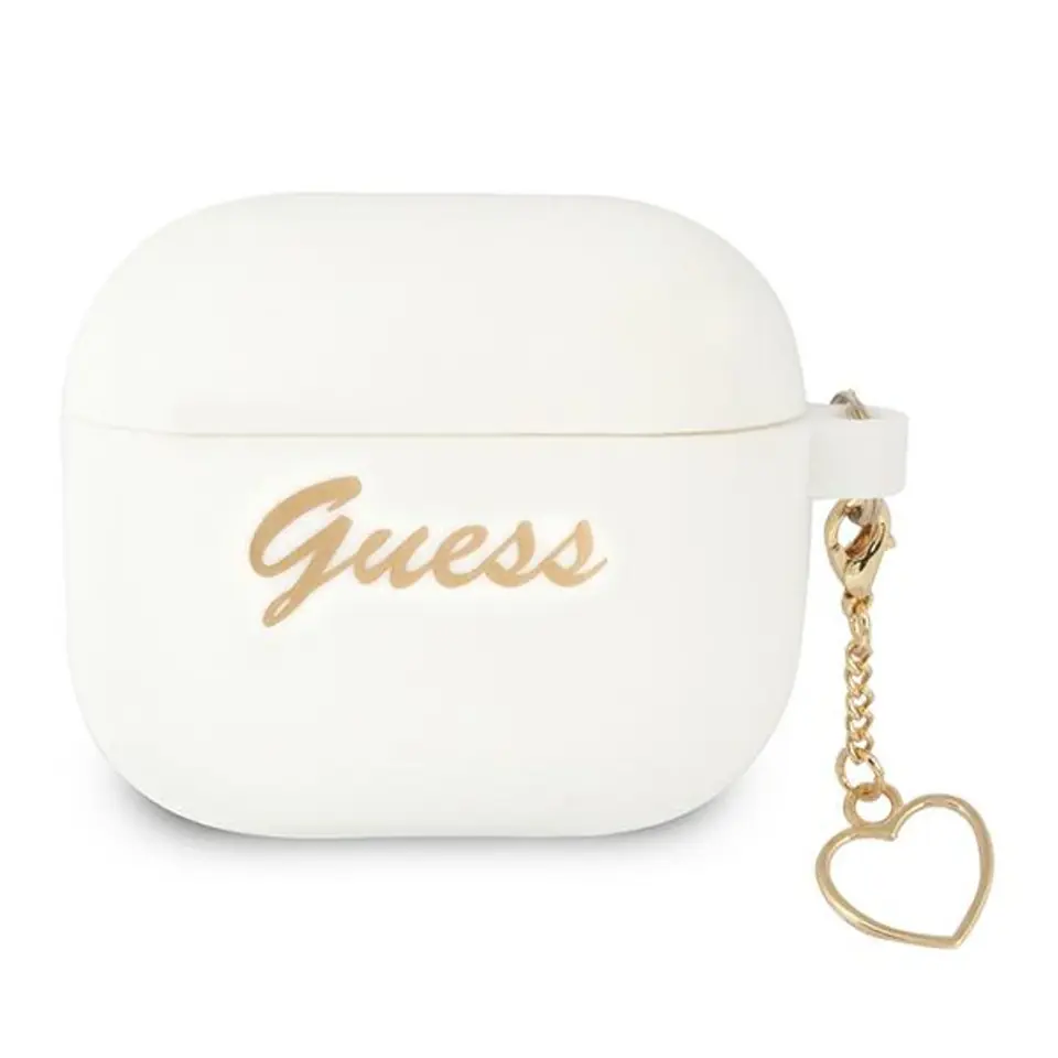 ⁨Guess GUA3LSCHSH AirPods 3 cover white/white Silicone Charm Heart Collection⁩ at Wasserman.eu