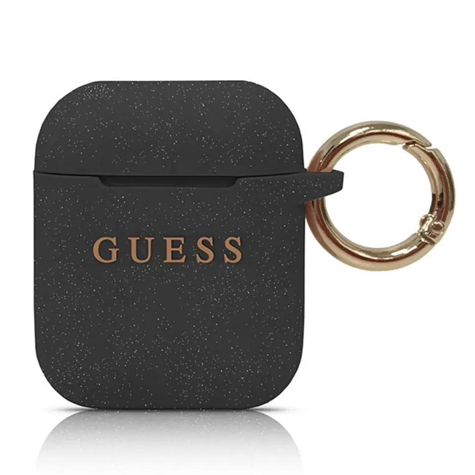 ⁨Guess GUACCSILGLBK AirPods cover black/black Silicone Glitter⁩ at Wasserman.eu