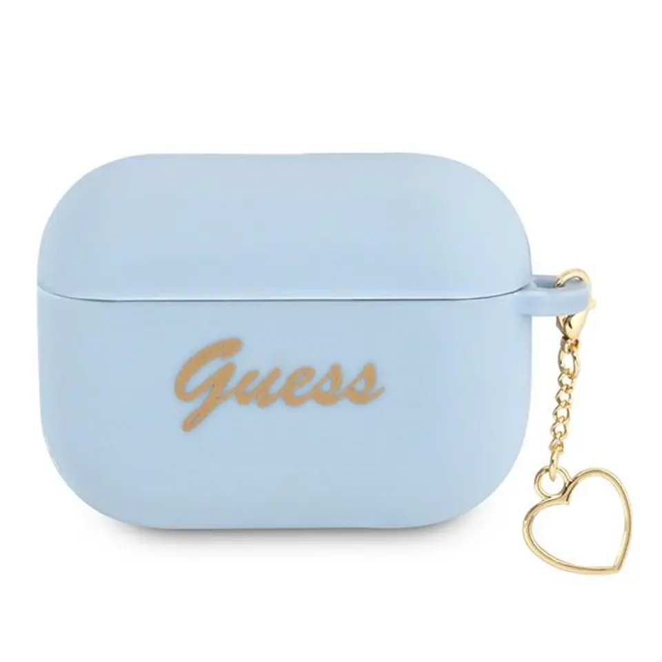 ⁨Guess GUAPLSCHSB AirPods Pro cover blue/blue Silicone Charm Heart Collection⁩ at Wasserman.eu