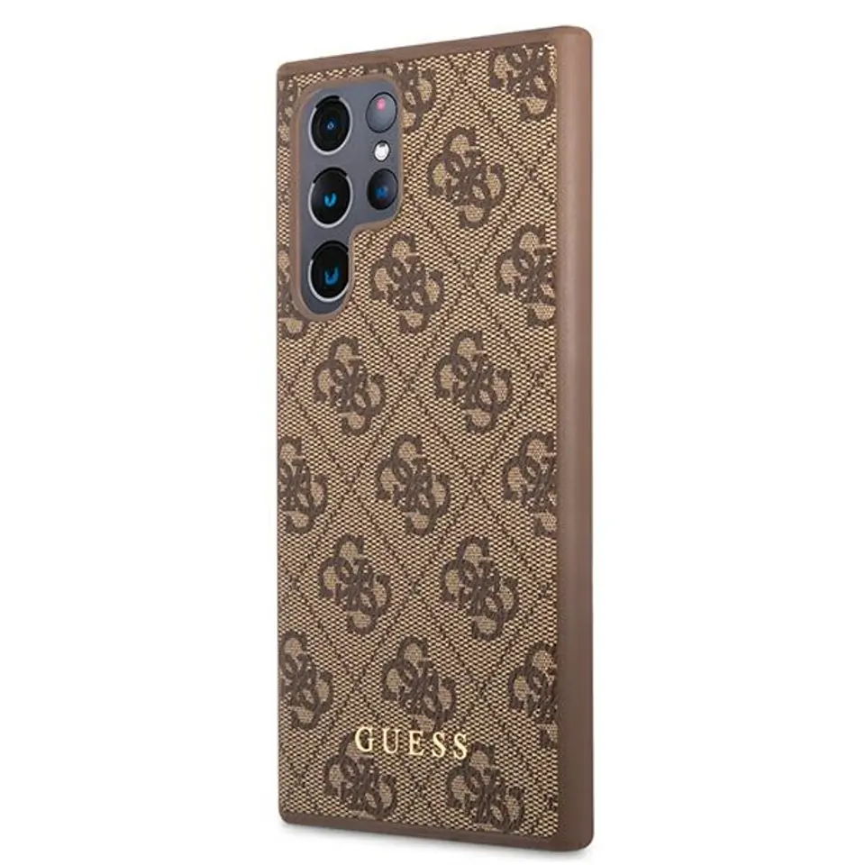 ⁨Guess 4G Metal Gold Logo - Samsung Galaxy S22 Ultra Case (brown)⁩ at Wasserman.eu