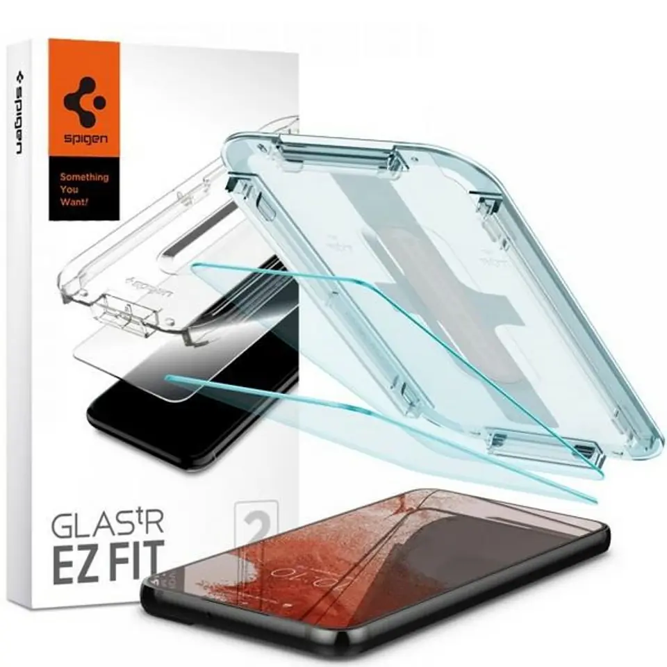 ⁨Spigen Glas.TR Samsung S901 S22 2szt./2pcs "EZ FIT" AGL04151 szkło hartowane⁩ w sklepie Wasserman.eu