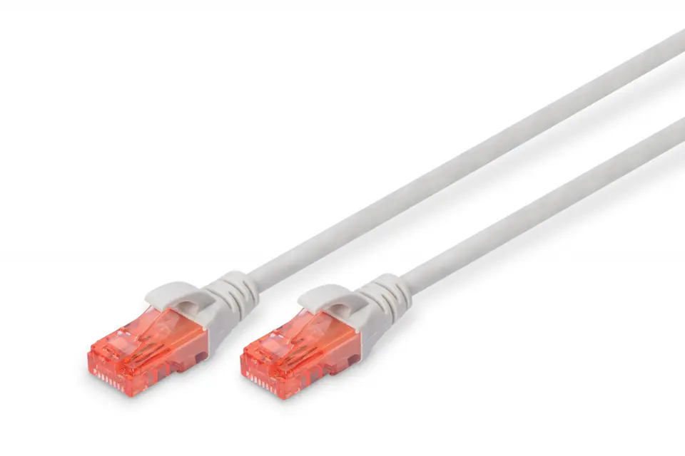 ⁨Patch cord nieekranowany U/UTP Kat.6 AWG 26/7 miedź LSOH 10,0m Szary⁩ w sklepie Wasserman.eu