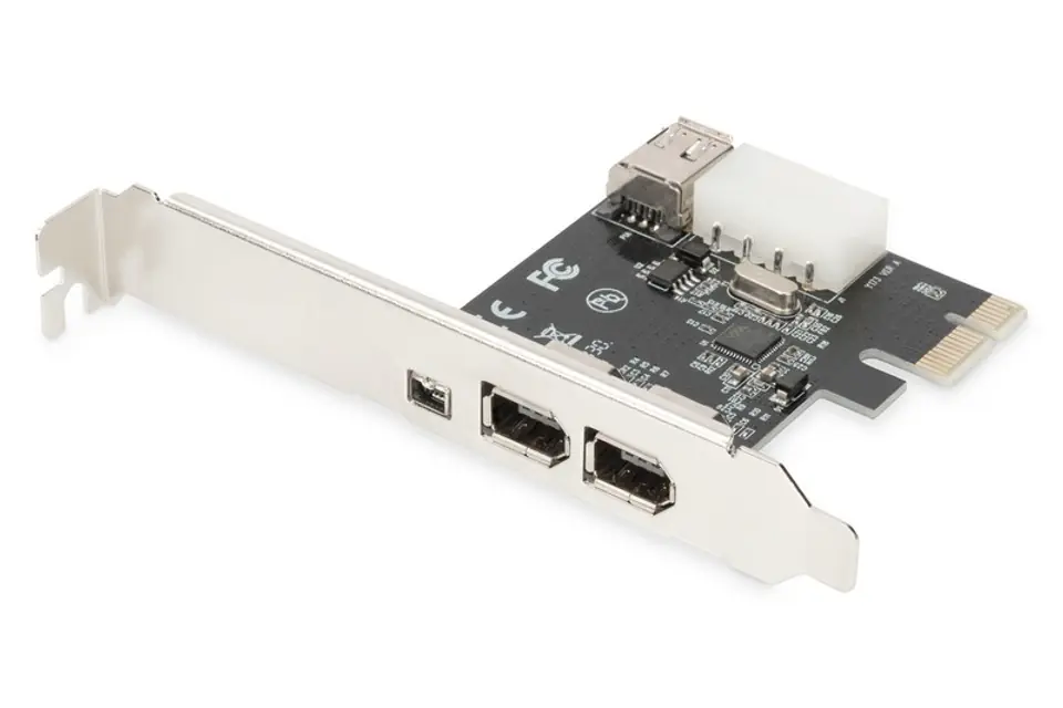 ⁨Karta (Kontroler) Firewire (400) PCI Exp., 2xZew. 1xZew.(Mini) IEEE1394a 6pin+Mini,Low Profile,VT6308P⁩ w sklepie Wasserman.eu