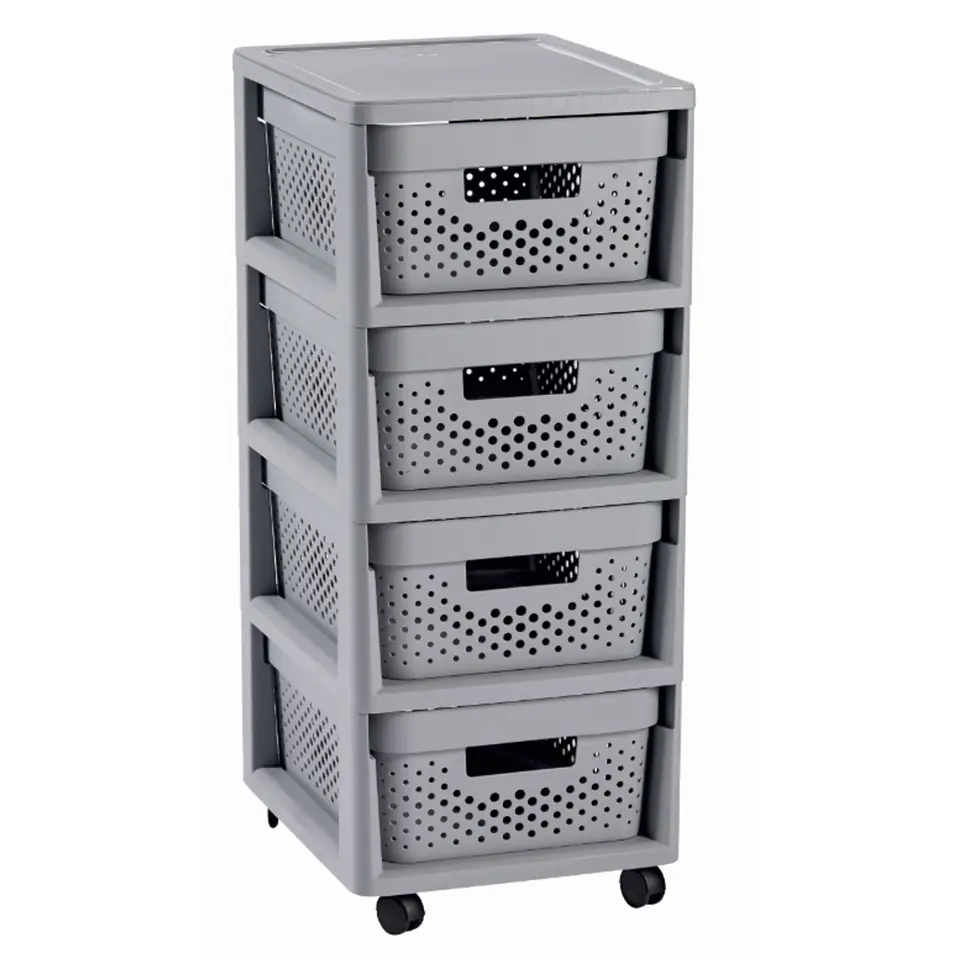 ⁨Openwork bookcase Curver 4x11L Infinity gray⁩ at Wasserman.eu