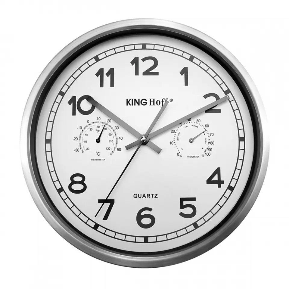 ⁨WALL CLOCK 30cm KINGHOFF KH-5027 THERMOMETER⁩ at Wasserman.eu