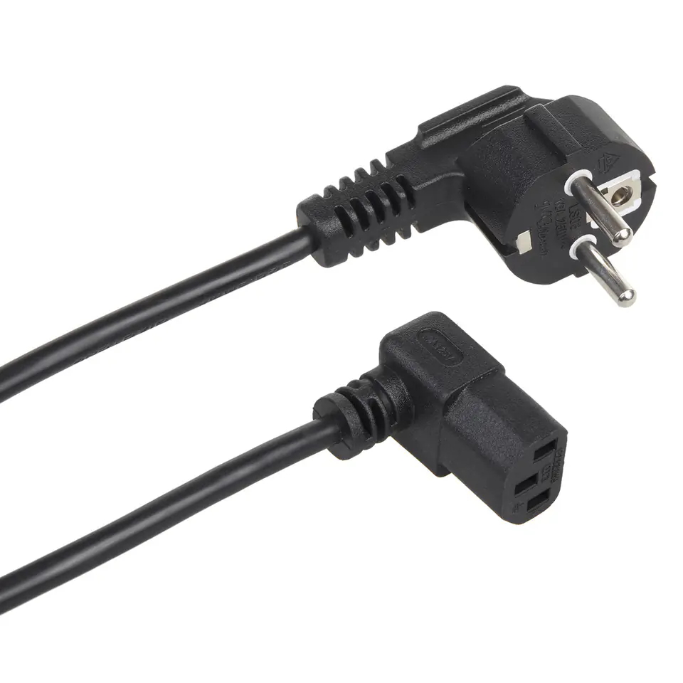 ⁨Power Cable Maclean, angled 3 pin, EU plug, 3m, MCTV-854⁩ at Wasserman.eu