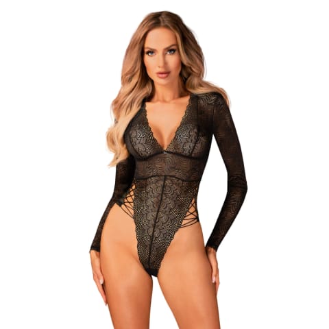 ⁨Obsessive - Seksowne Koronkowe Body Merlys Czarne M/L⁩ w sklepie Wasserman.eu