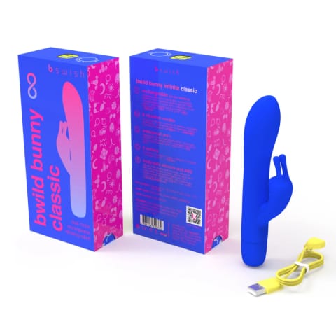 ⁨B Swish Bwild Classic Bunny Niebieski - silikonowy model z podwojnym silnikiem⁩ w sklepie Wasserman.eu