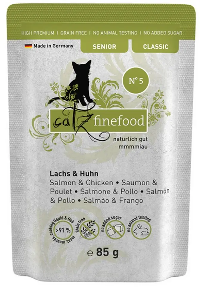 ⁨Catz Finefood Classic Senior N.05 Łosoś i kurczak saszetka 85g⁩ w sklepie Wasserman.eu