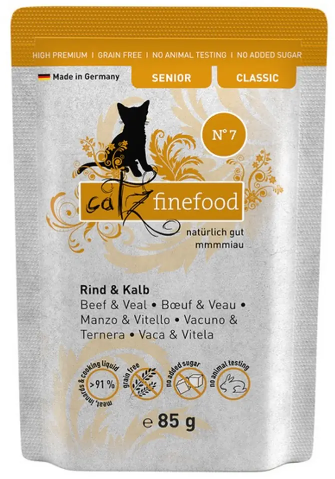 ⁨Catz Finefood Classic Senior N.07 Wołowina i cielęcina saszetka 85g⁩ w sklepie Wasserman.eu