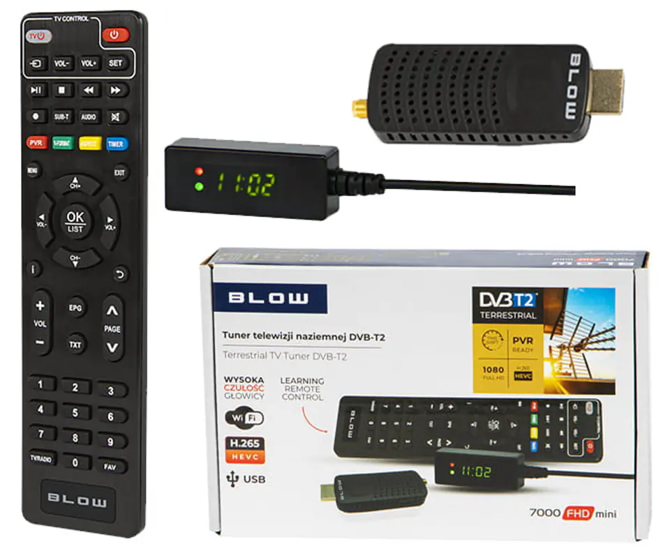 ⁨Tuner DVB-T2 Dekoder Blow 7000FHD Mini H.265⁩ w sklepie Wasserman.eu