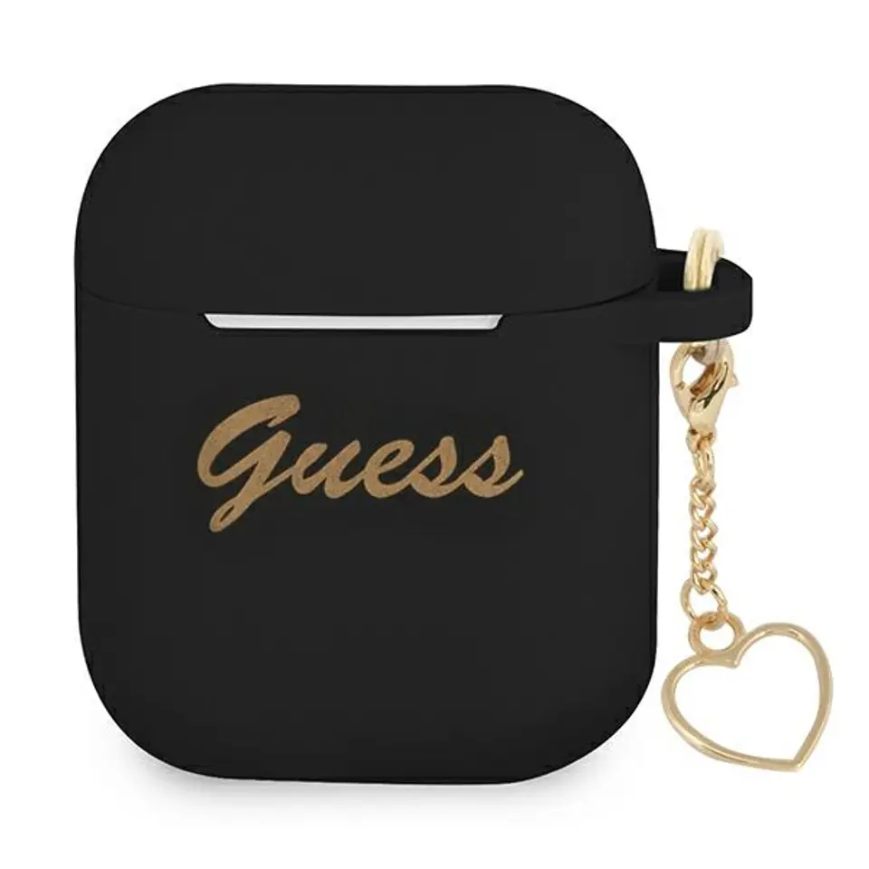 ⁨Guess GUA2LSCHSK AirPods cover black/black Silicone Charm Heart Collection⁩ at Wasserman.eu