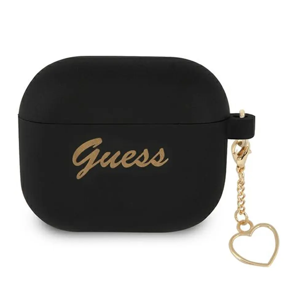 ⁨Guess GUA3LSCHSK AirPods 3 cover black/black Silicone Charm Heart Collection⁩ at Wasserman.eu