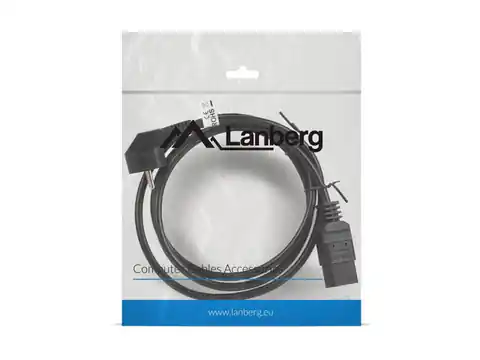 ⁨Kabel zasilający CEE 7/7 - IEC 320 C19 16A VDE 1.8M czarny⁩ w sklepie Wasserman.eu