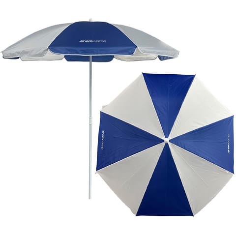 ⁨PARASOL PLAŻOWO BALKONOWY 160CM BIAŁO NIEBIESKI 1067643⁩ w sklepie Wasserman.eu