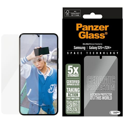 ⁨Szkło ceramiczne PanzerGlass Ultra-Wide  Fit do Samsung Galaxy S25+ ceramic⁩ w sklepie Wasserman.eu