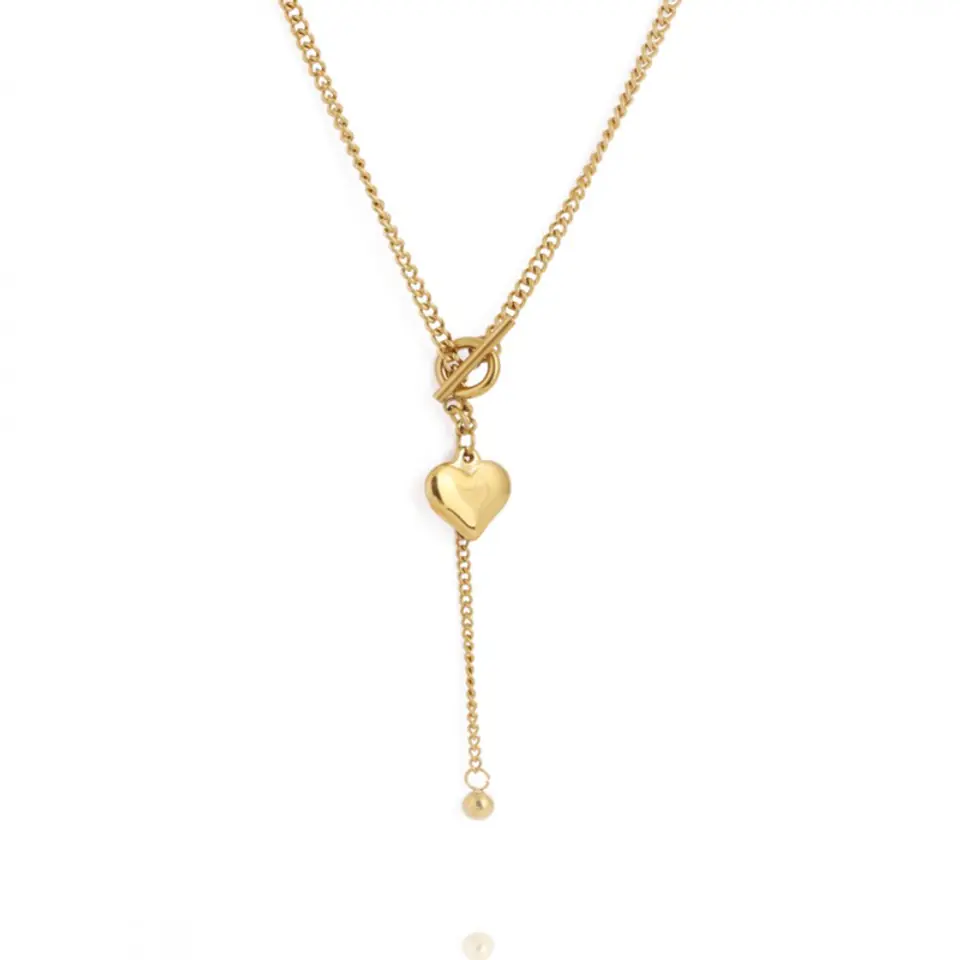 ⁨Naszyjnik stal chirurgiczna pozłacana 14k gold NST1385⁩ w sklepie Wasserman.eu