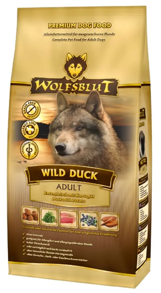 ⁨Wolfsblut Dog Wild Duck duck and sweet potatoes 2kg⁩ at Wasserman.eu