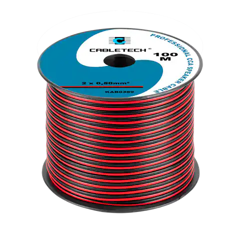⁨Kabel głośnikowy CCA 0.50mm czarno-czerwony⁩ w sklepie Wasserman.eu