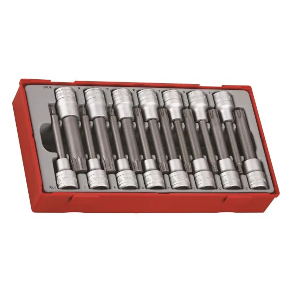 ⁨SET OF MANDREL SOCKETS 12-POINT 10MM 1/2'', 15PCS,⁩ at Wasserman.eu