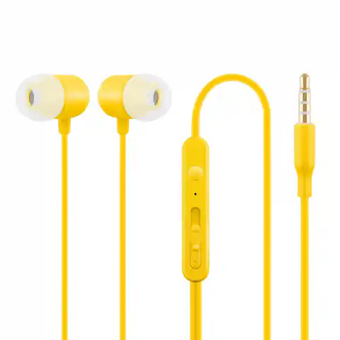 ⁨Earphones with mic.,in-ear, yellow HE21Y⁩ at Wasserman.eu