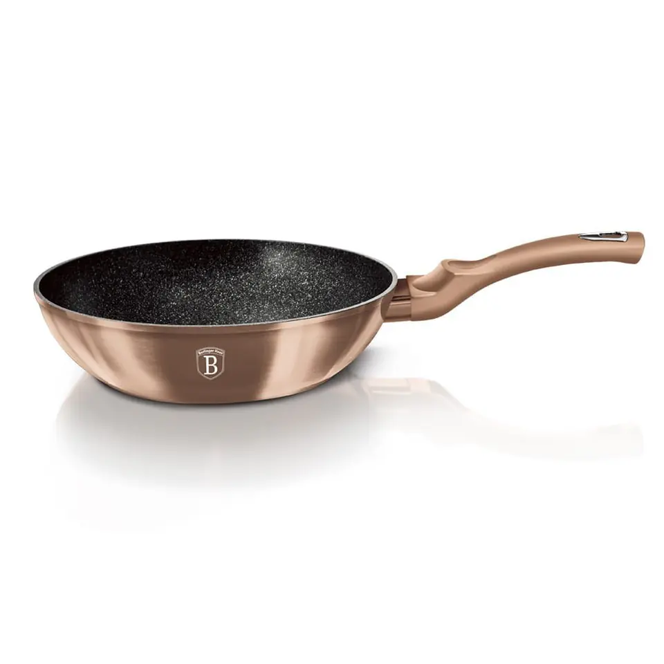 ⁨GRANITE FRYING PAN WOK 30cm BERLINGER HAUS BH-6171 ROSE GOLD⁩ at Wasserman.eu