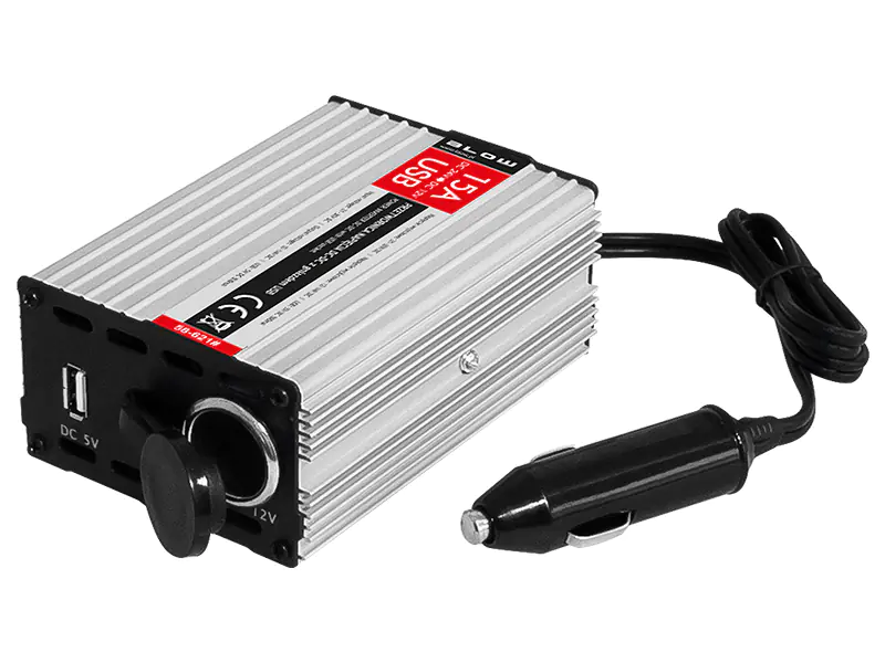 24V/12V 15A converter with USB socket at Wasserman.eu