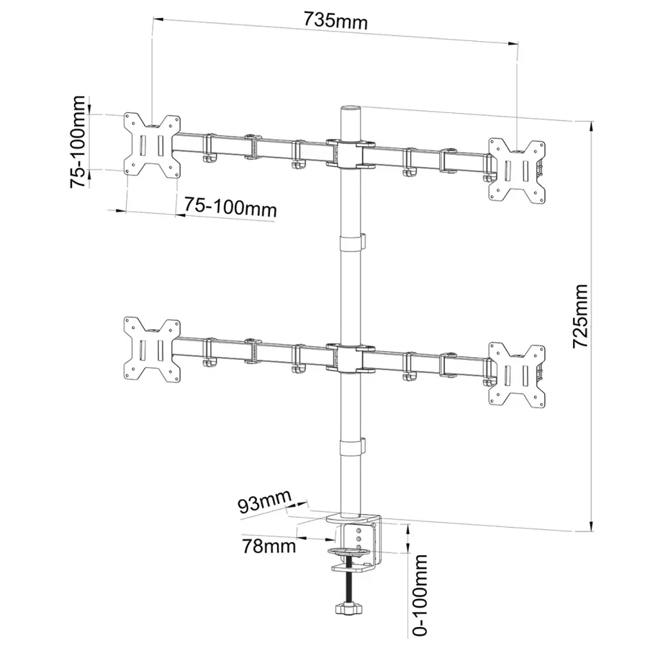 ⁨Handle to 4 lcd monitors 13-27'' L-04N⁩ at Wasserman.eu