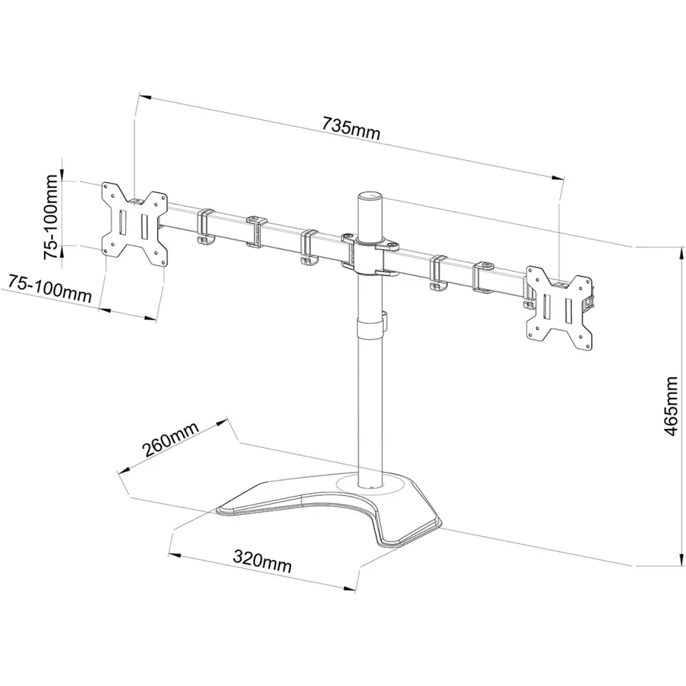 ⁨Bracket for 2 monitors LED/LCD 13-27 "L-21N⁩ at Wasserman.eu