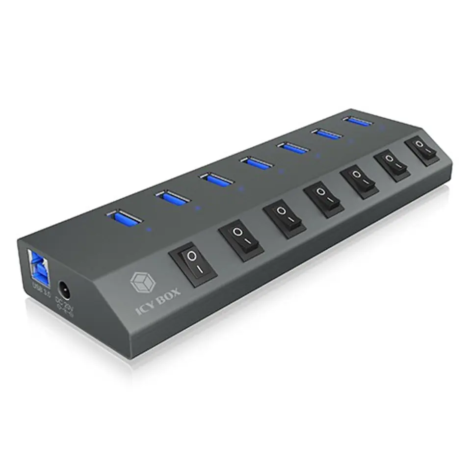 ⁨IB-HUB1701-C3 7xUSB Type-A, włącznik/wyłącznik dla każdego USB portu⁩ w sklepie Wasserman.eu