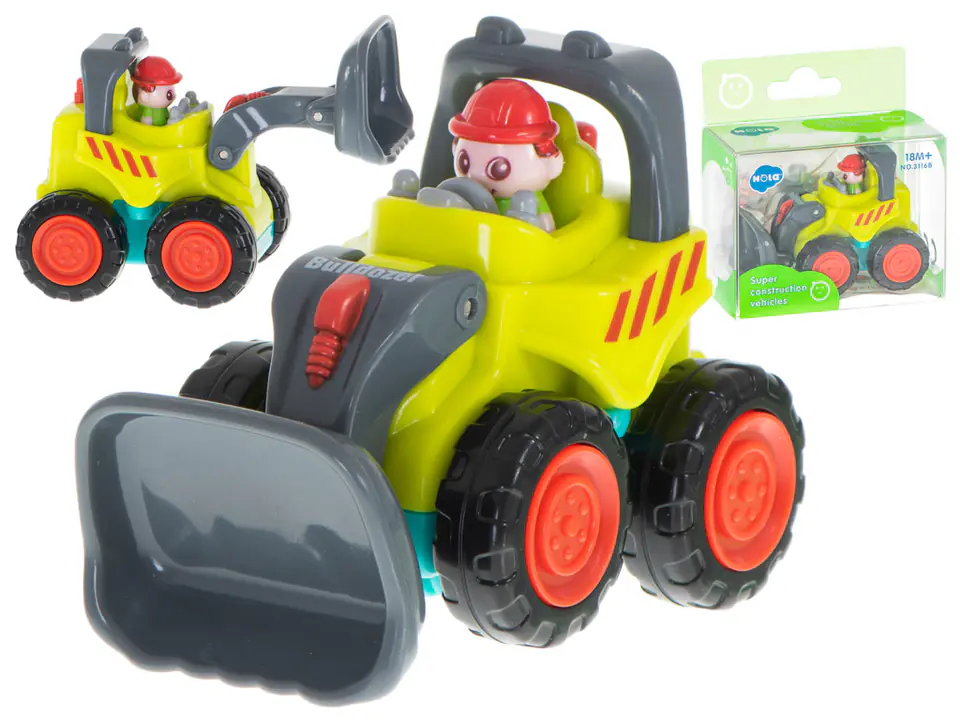 ⁨Samochód dla dzieci auto budowlane zabawka dla dwulatka buldożer spychacz HOLA⁩ w sklepie Wasserman.eu