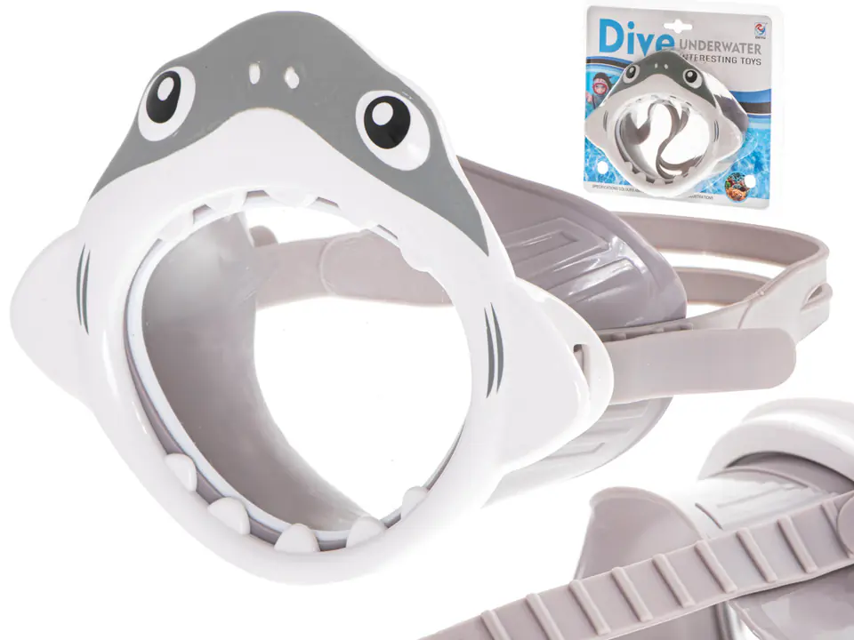 ⁨Maska do nurkowania gogle dla dzieci na oczy i nos rekin⁩ w sklepie Wasserman.eu