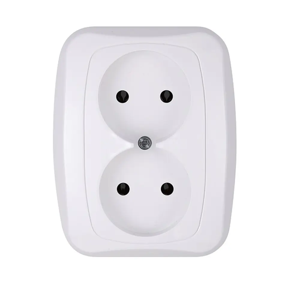 ⁨ADVANTAGE DOUBLE SOCKET P/T B/U WHITE⁩ at Wasserman.eu