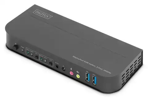 ⁨Przełącznik KVM 2 portowy DisplayPort do HDMI 2x1 4K 60Hz  2xUSB audio⁩ w sklepie Wasserman.eu